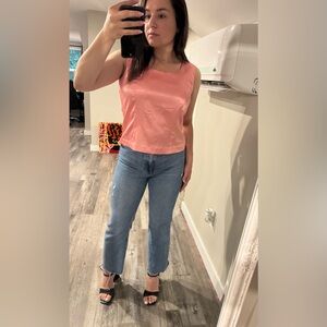 Sleek Coral Sleeveless Top